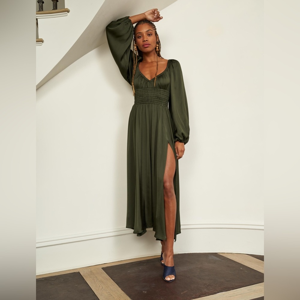 La Ligne Olive Green Long Sleeve Dress
